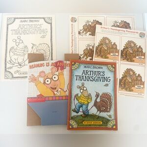 Arthur's Thanksgiving Book Set Adventure Club 90s Vintage Placecards